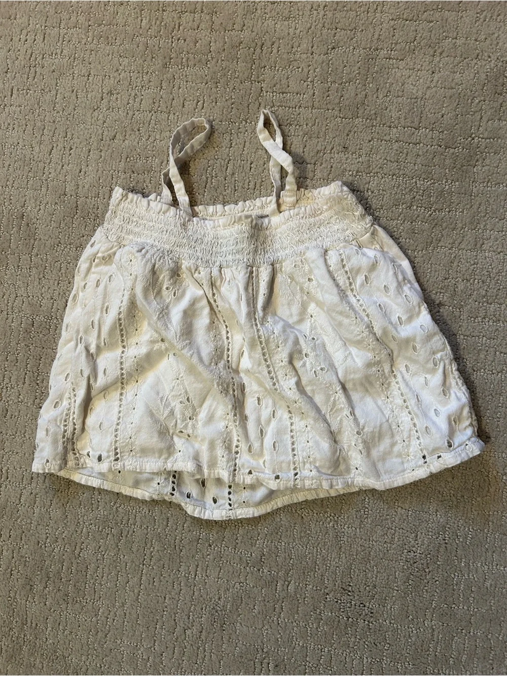 Old Navy girls eyelet white cream tank summer flowy 3T